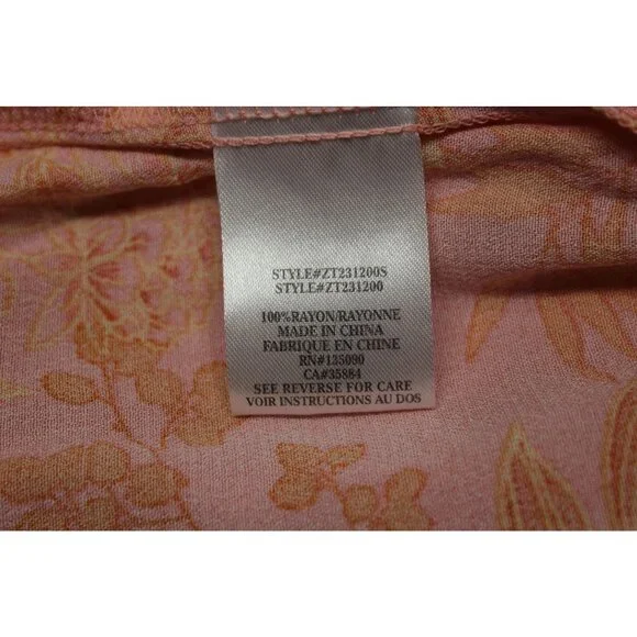 Z‎ Supply women's Ruby long sleeve floral collared button front shirt M - Picture 8 of 9